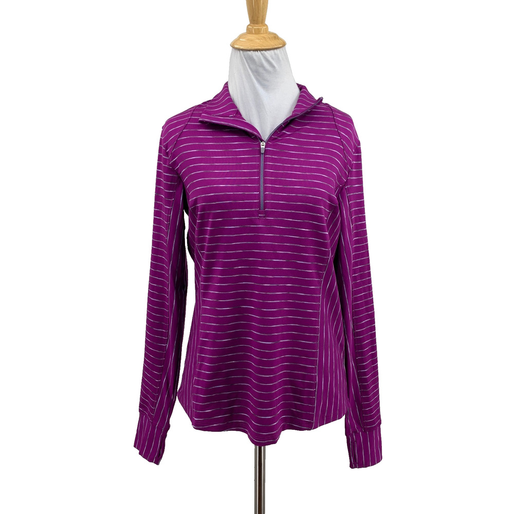Zero Restriction Shirt Womens S Small Orchid Renae Zip Mock Long Sleeve Vented